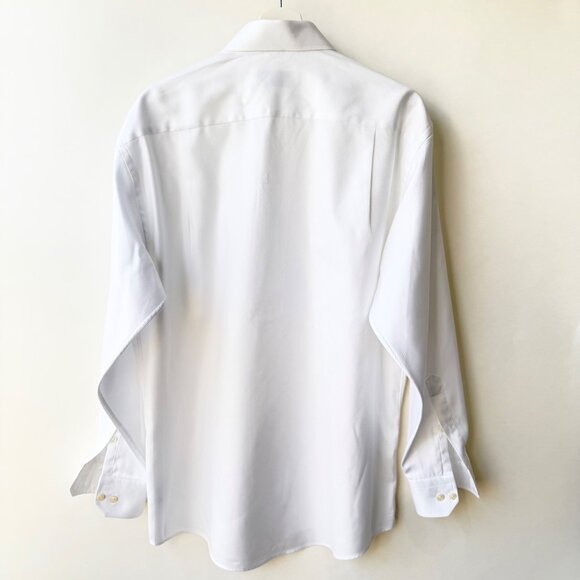 Eton Custom Made White Textured Twill Dress Shirt – Size 42 / 16–16.5 (Estimated - Picture 4 of 10